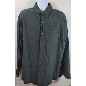 Tri-Mountain Black Check Button Up C17 Embroidered Shirt XL Lightweight Soft
